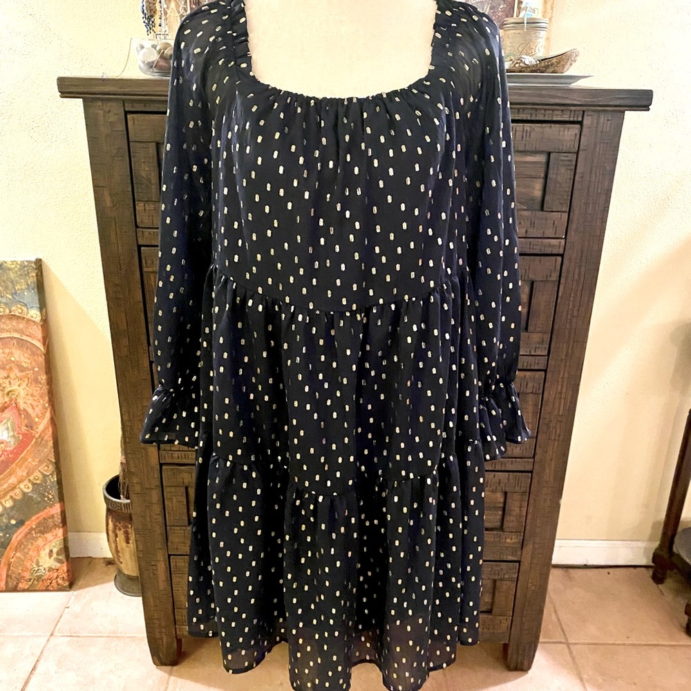JODIFL navy blue polka dot dress